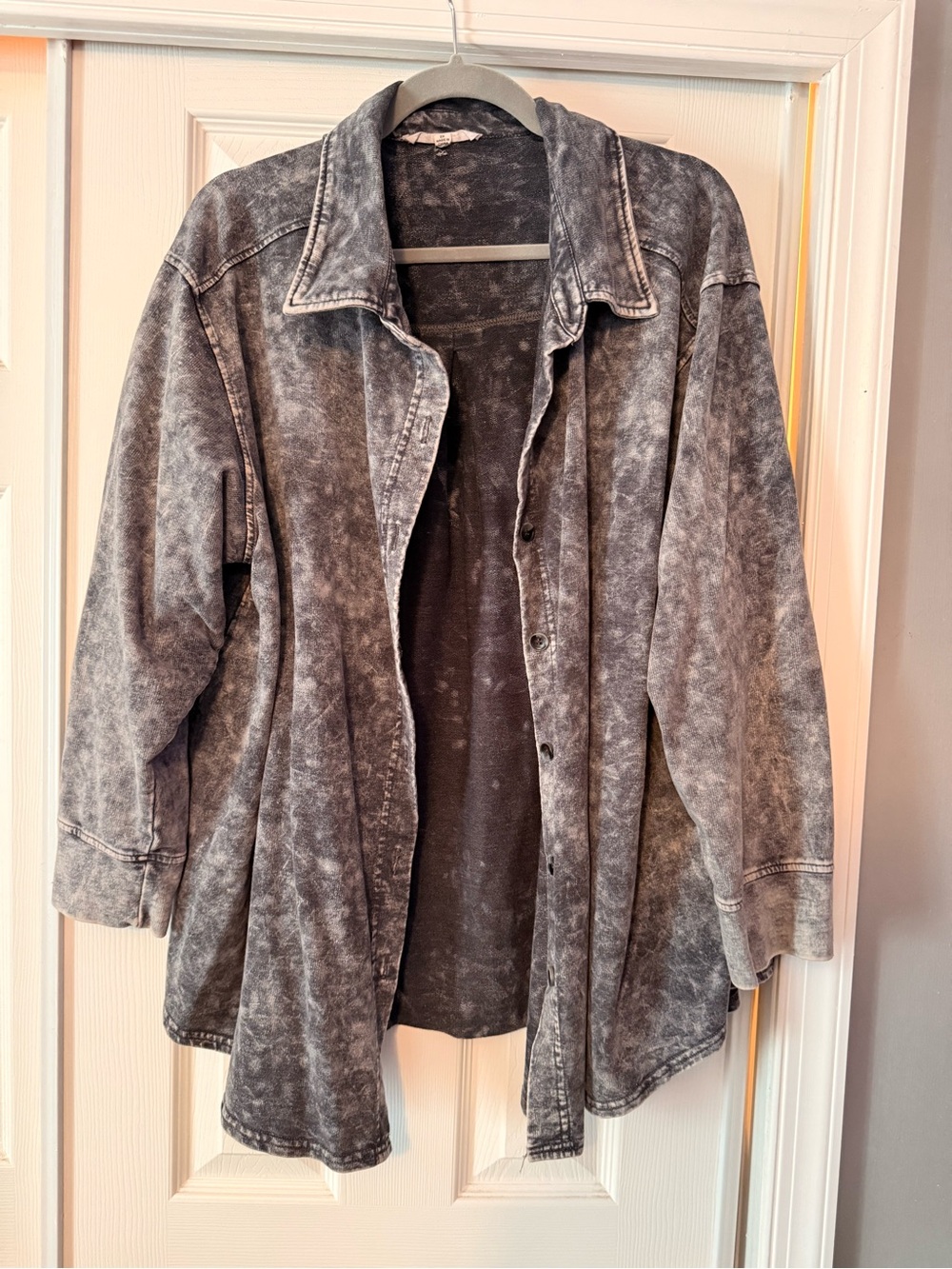 Washed Black Oversized Women's Jacket